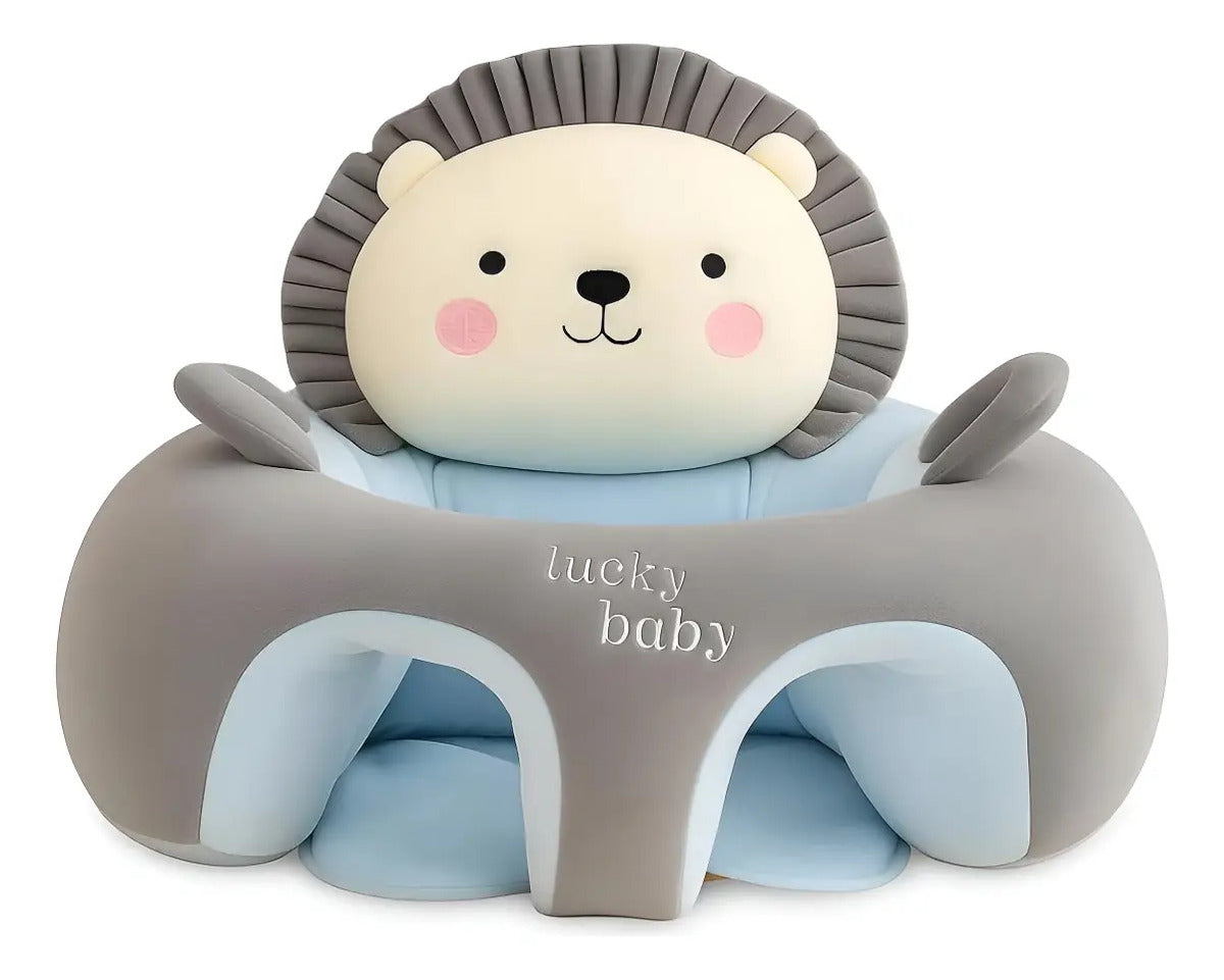 Cojín de apoyo para bebé diseño león celeste
