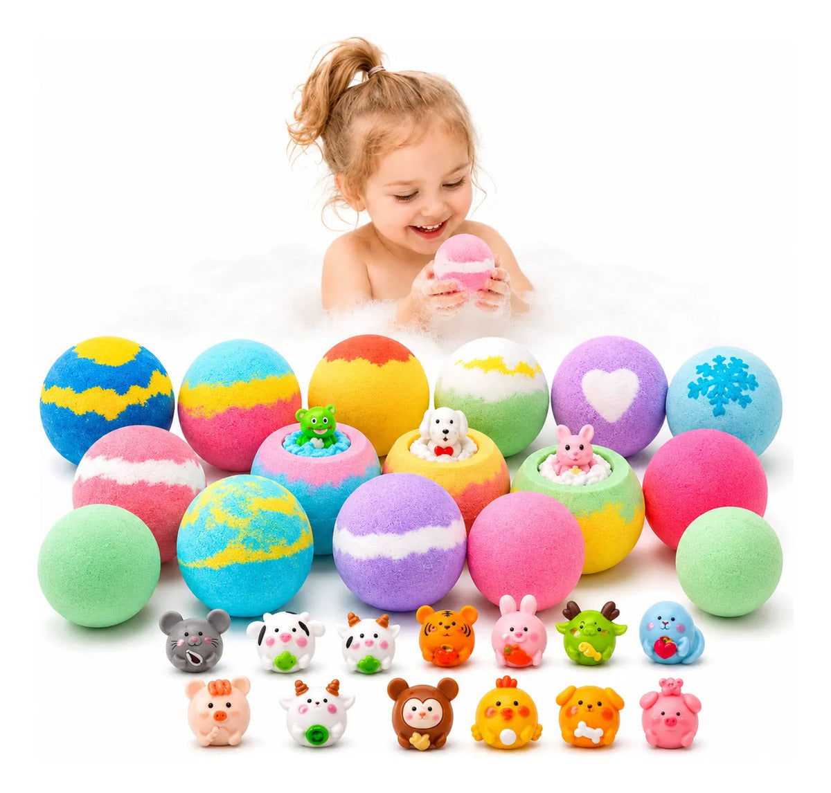 Pack de cuatro bombas de jabón con sorpresa