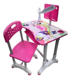 Escritorio infantil con lámpara y silla diseño Minnie rosa