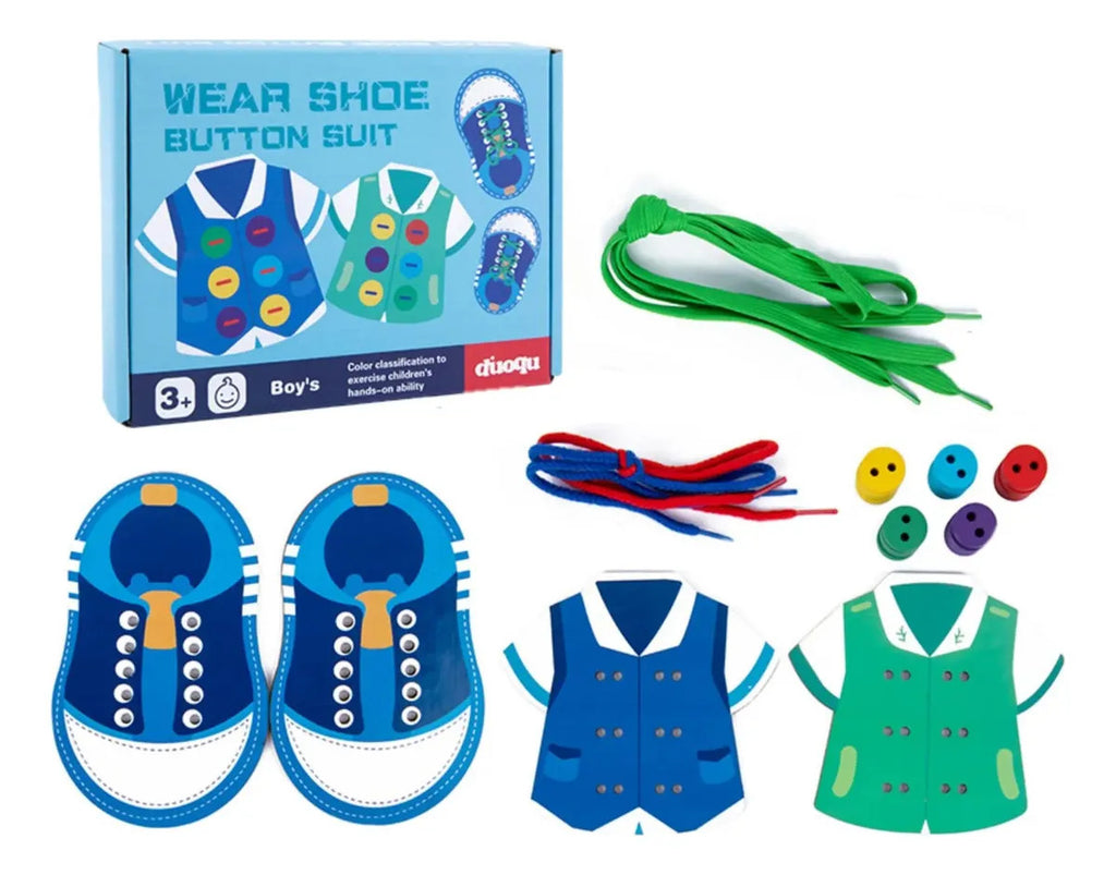 Juego de enhebrado de madera diseño niño