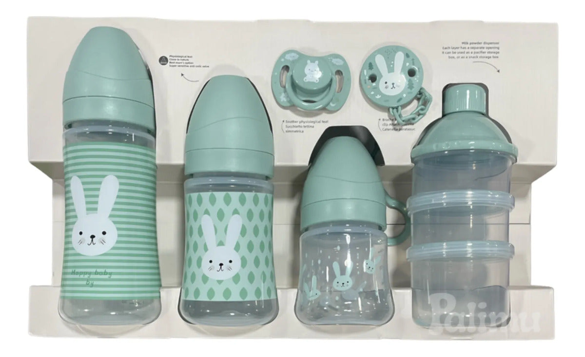 Kit de mamaderas y accesorios de seis piezas
