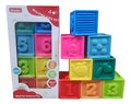 Set de ocho cubos de silicona texturizados apilables
