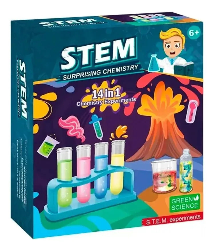 Kit de ciencia infantil con catorce experimentos