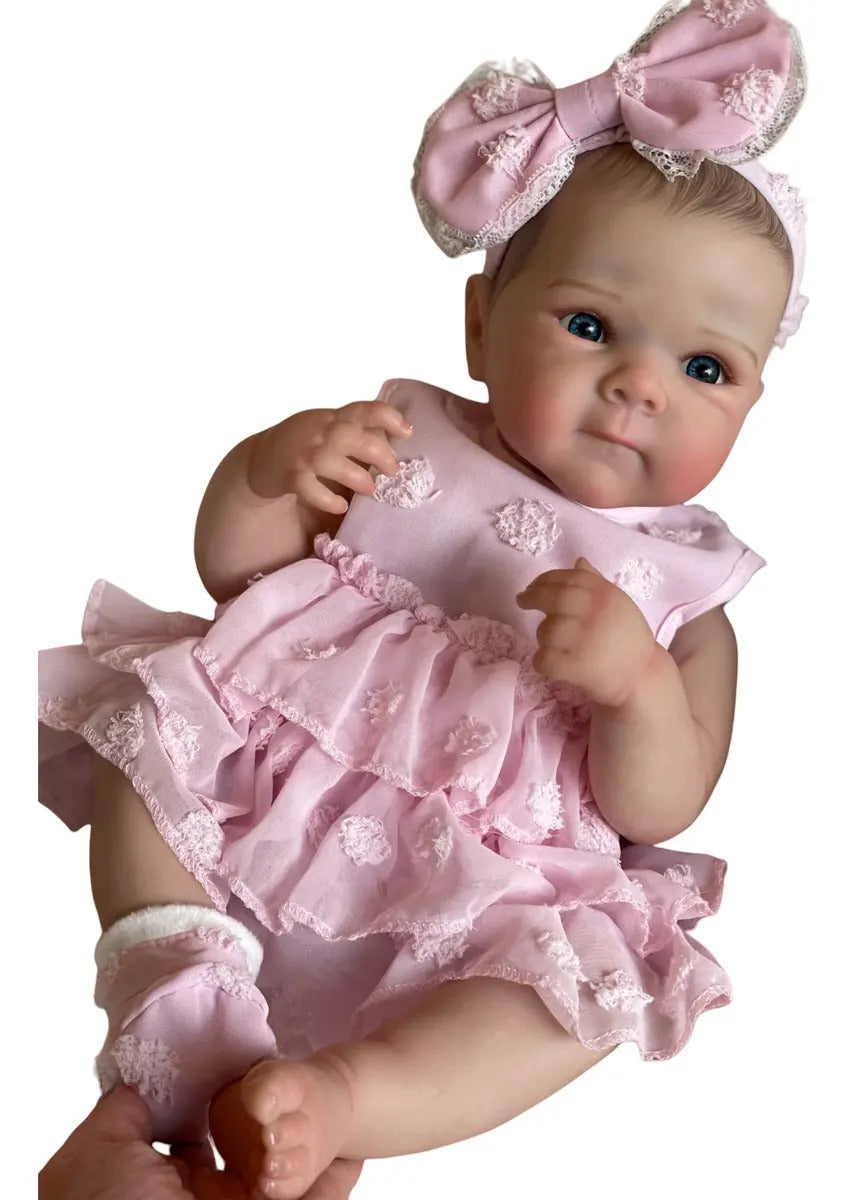 Muñeca reborn de 45 cm con ropa, chupete y biberón