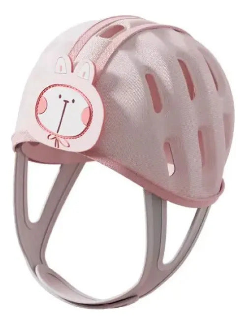 Casco acolchado ajustable para bebé rosa