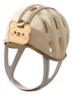 Casco acolchado ajustable para bebé marrón claro