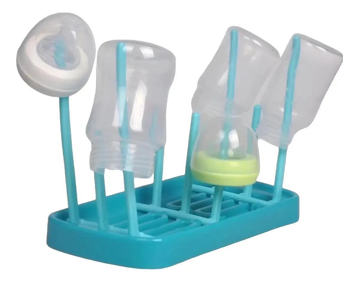 Escurridor plegable para mamaderas azul