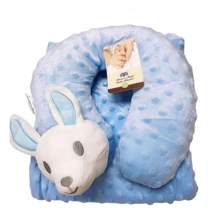 Manta polar con cojín de cuello para bebé diseño niño