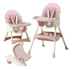 Silla de comer dos en uno para bebé rosa