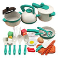 Juego de cocina de treinta y una piezas color verde