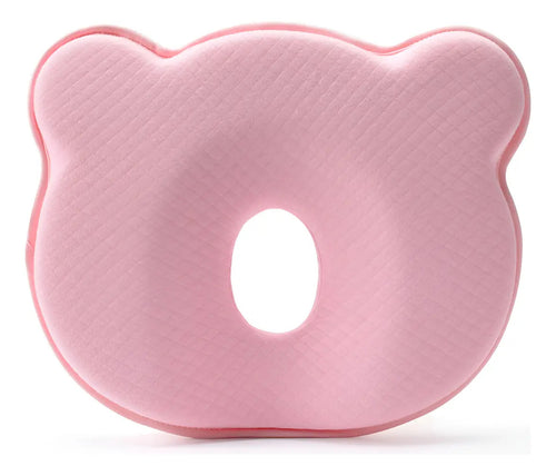 Almohada de espuma rosa con abertura ovalada