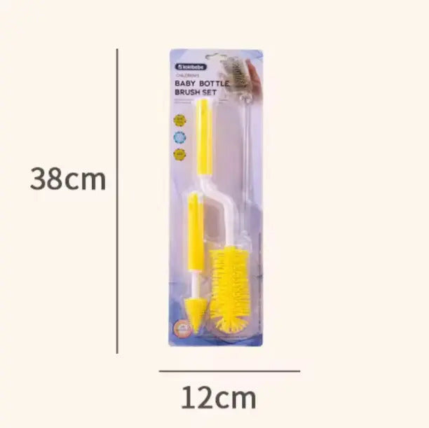 Kit De Cepillos Limpia Mamadera 3 Piezas, Silicona Bebe
