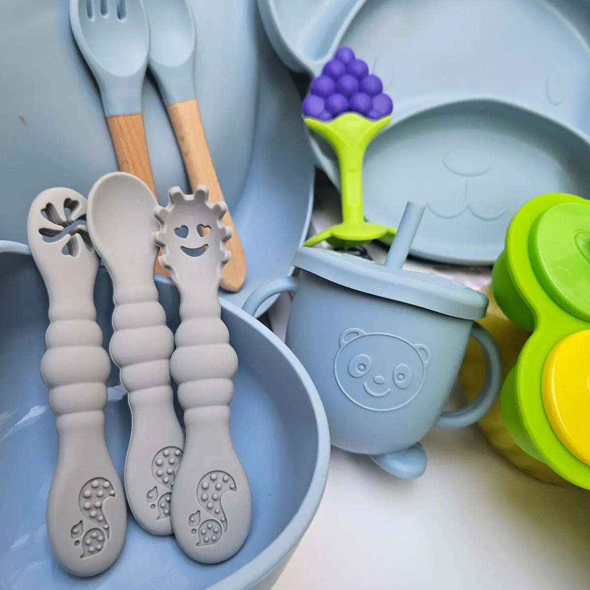 Kit De Alimentación Silicona, Plato Bebe Gav Import