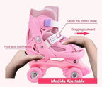 Patines Roller 4 Ruedas + Kit De Protección Casco