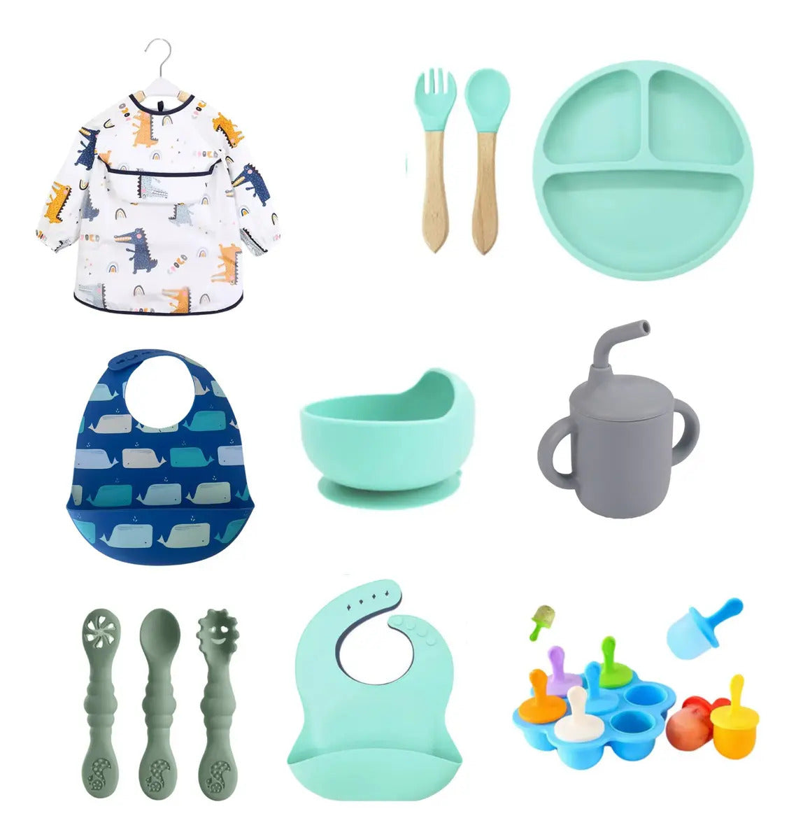 Kit De Alimentación Silicona Bebé, Plato, Regalo