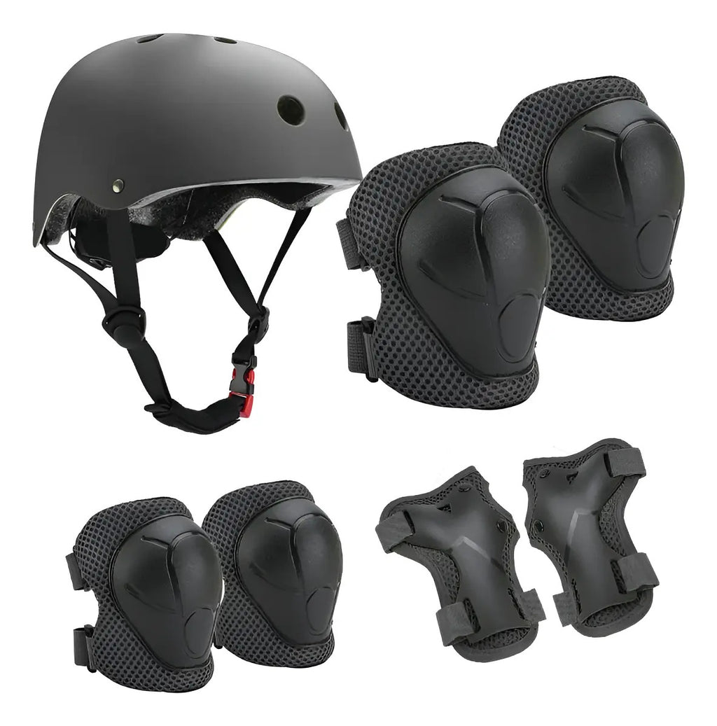 Kit De Casco + Rodilleras Para Niños Patinaje O Bici