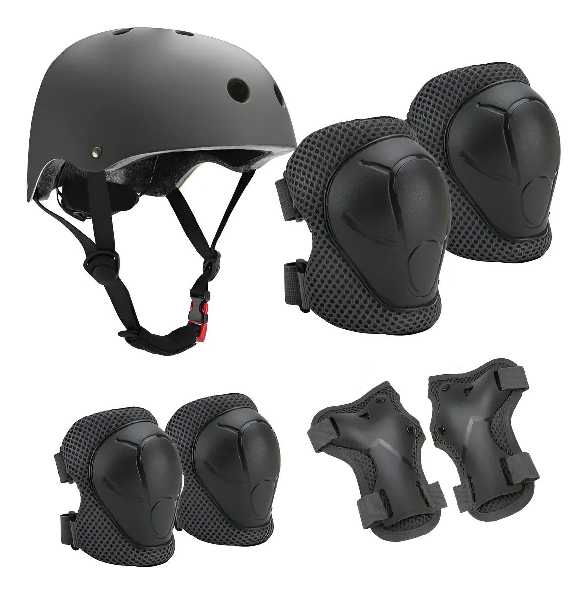 Kit De Casco + Rodilleras Para Niños Patinaje O Bici