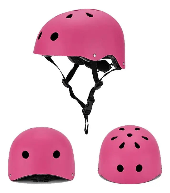 Kit De Casco + Rodilleras Para Niños Patinaje O Bici