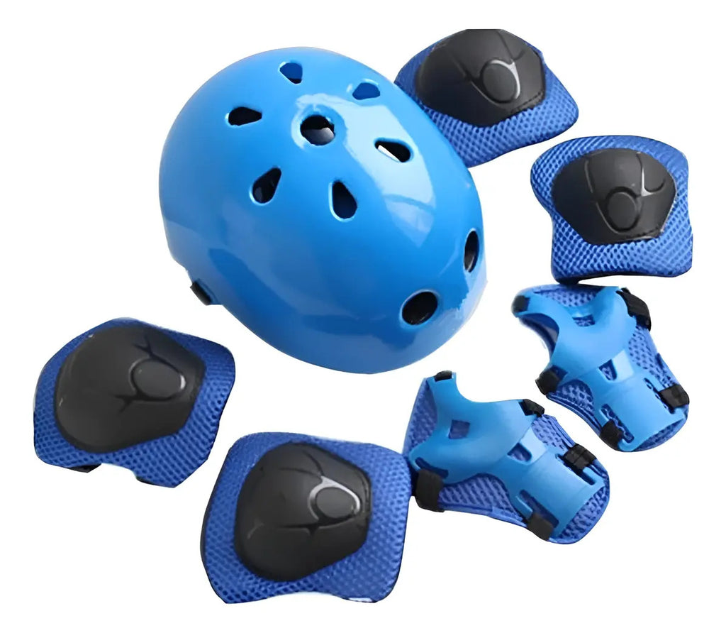 Kit De Casco + Rodilleras Para Niños Patinaje O Bici