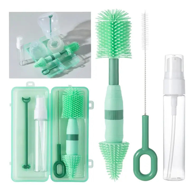 Kit Limpiador De Mamaderas Bebe Cepillo Portátil Gav Import