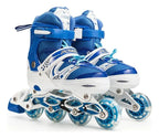 Patines Lineales Ajustables Con Luz + Kit Protección