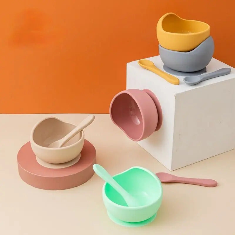 Kit De Alimentación De Silicona Bebe, Plato Babero