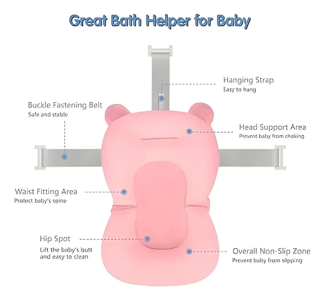 Kit Cuidado Baño Aseo Bebe Cojín + Regadera + Termómetro