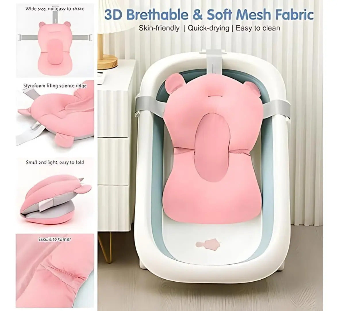 Kit Cuidado Baño Aseo Bebe Cojín + Regadera + Termómetro