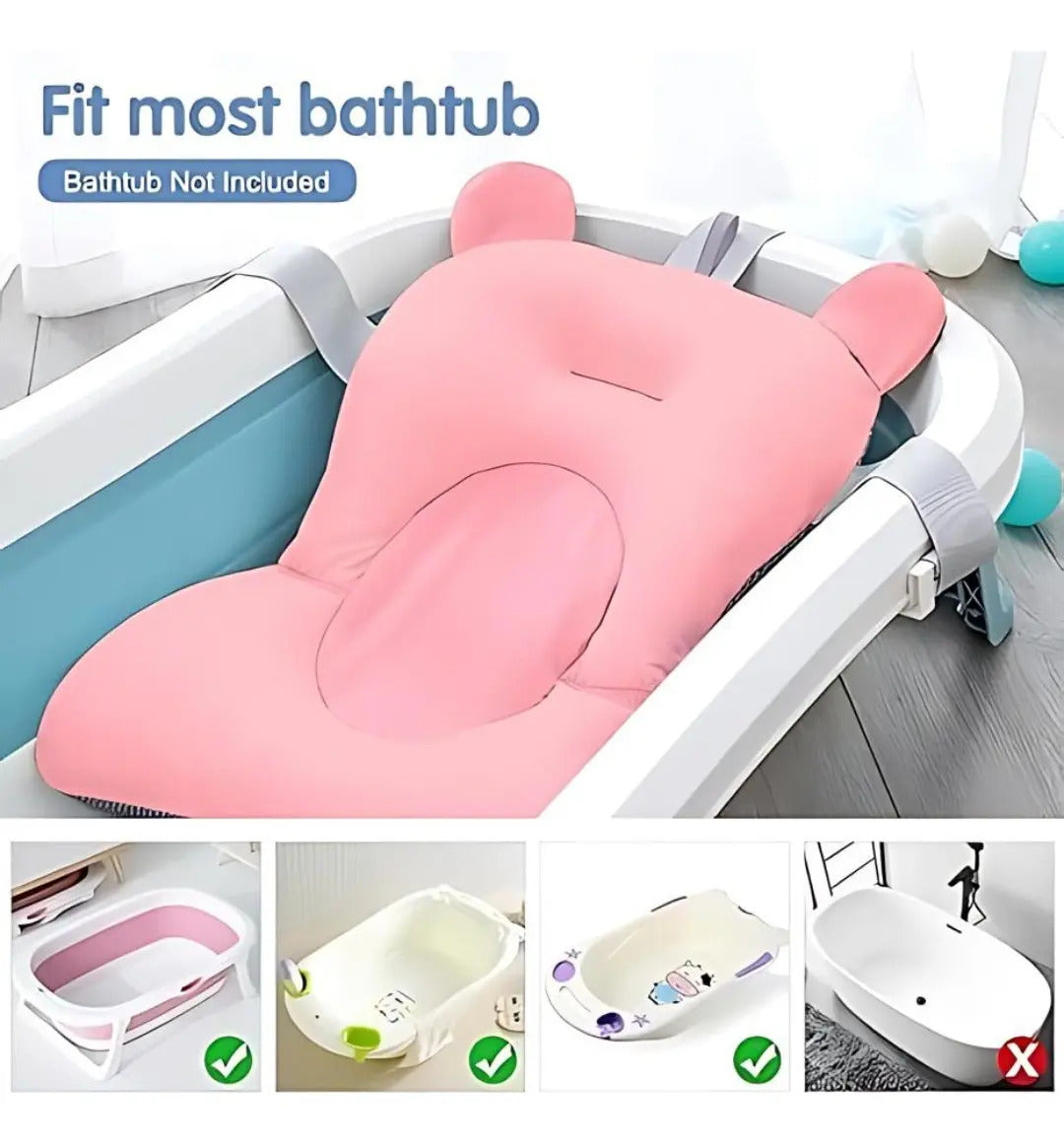 Kit Cuidado Baño Aseo Bebe Cojín + Regadera + Termómetro