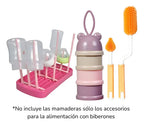 Kit Mamaderas Bebe Dispensador Leche + Escurridor + Cepillos