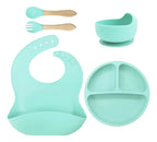 Kit De Alimentación De Silicona Bebe, Plato Babero