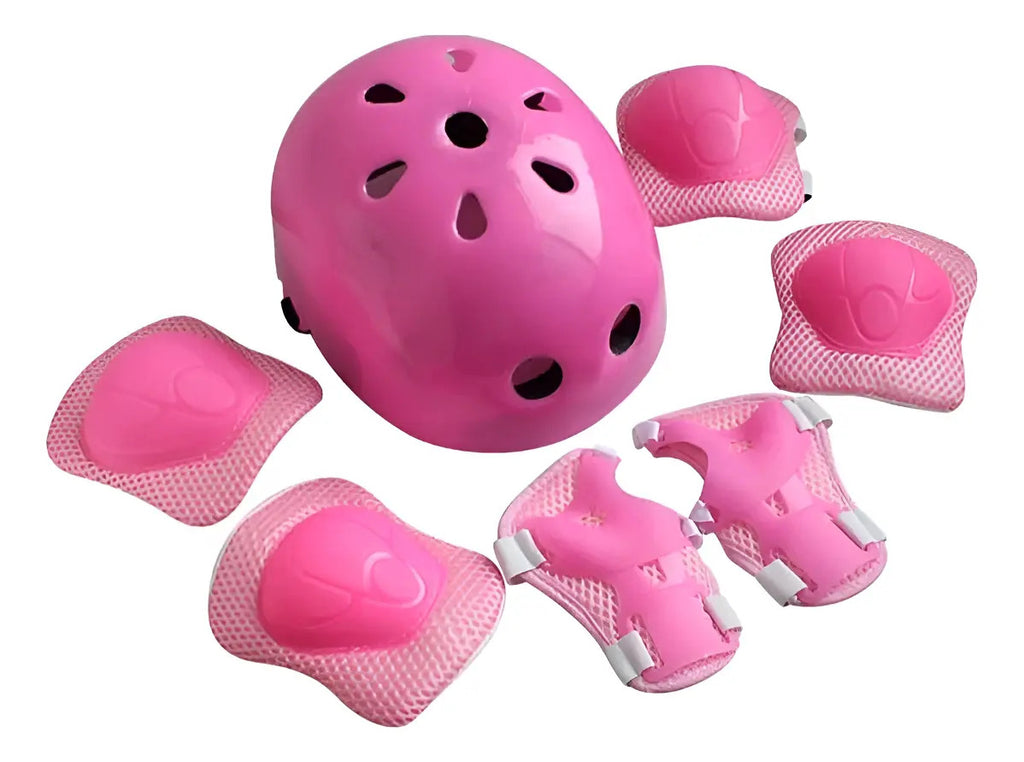 Kit De Casco + Rodilleras Para Niños Patinaje O Bici