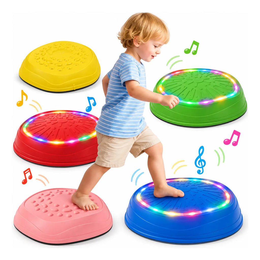 Juguete Piedras Interactivas Sensorial Luz Y Sonido 5 Pzs