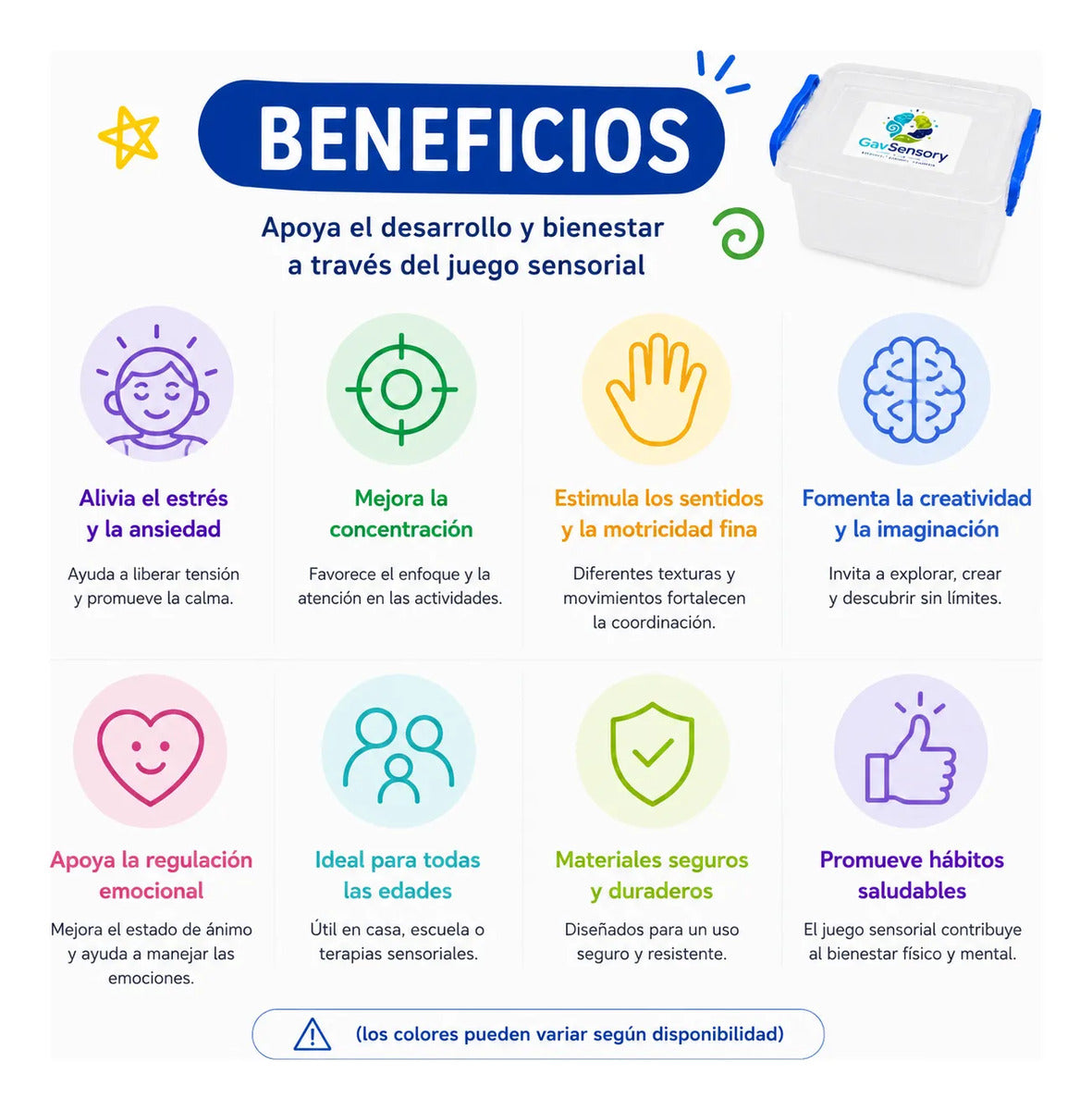 Caja Kit Sensorial, Antietrés, Regulación Autismo Tdah