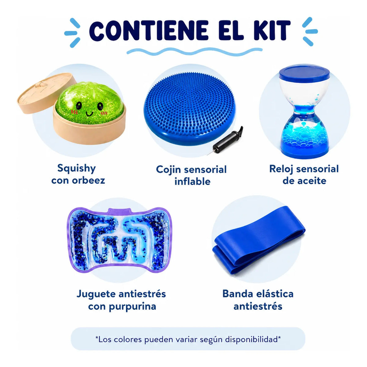 Kit Sensorial, Squishy Cojin Equilibrio, Antiestres Tea