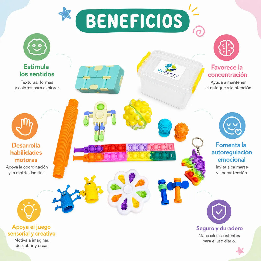 Kit Material Sensorial Antiestrés, Niños Y Adultos, Autismo