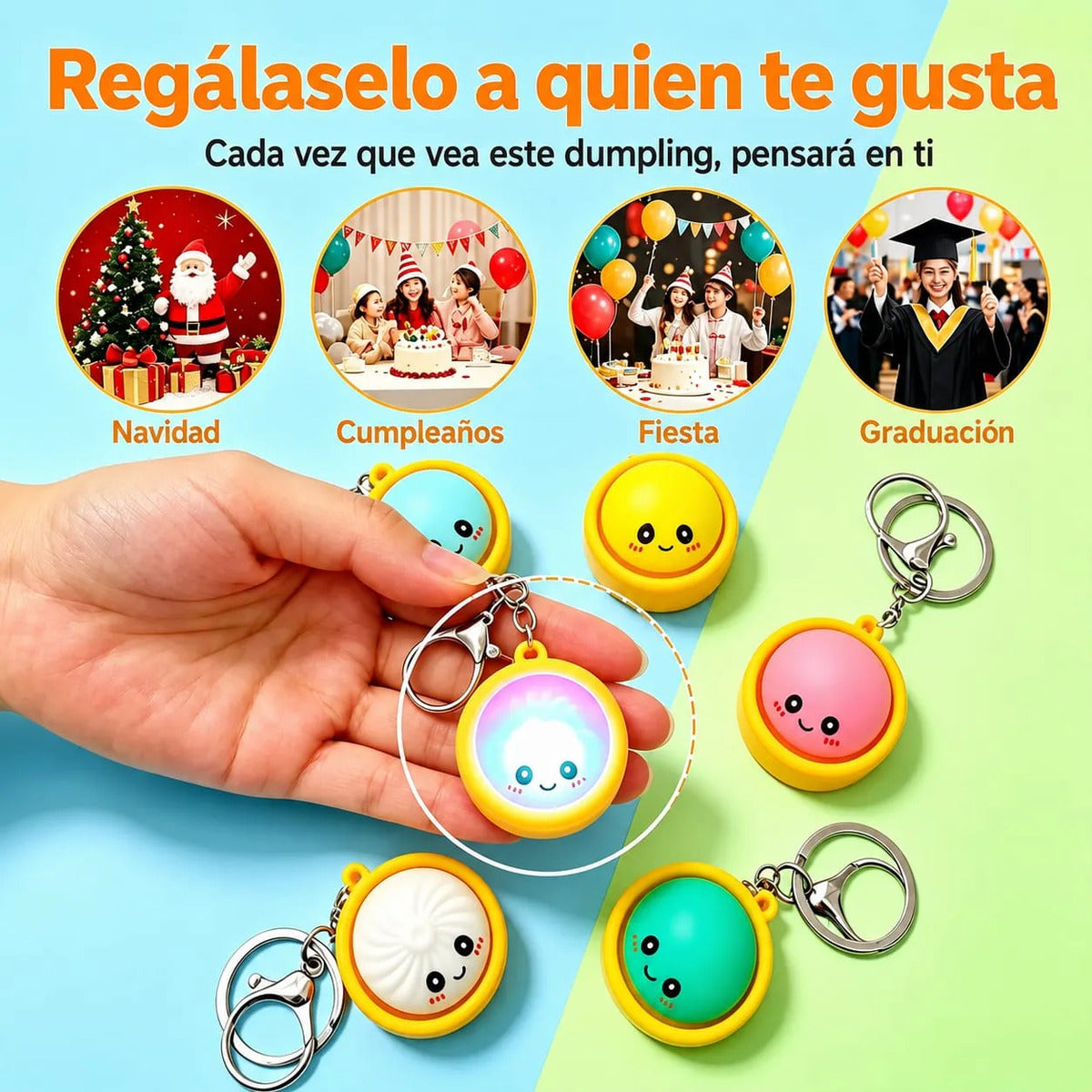 Pack 2 Llaveros Sensorial Fidget Con Clicker Antiestrés