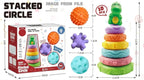 Kit Juguetes Sensoriales Bebe , Torre Silicona + Pelotas Gav