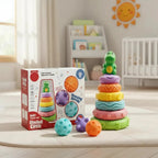 Kit Juguetes Sensoriales Bebe , Torre Silicona + Pelotas Gav