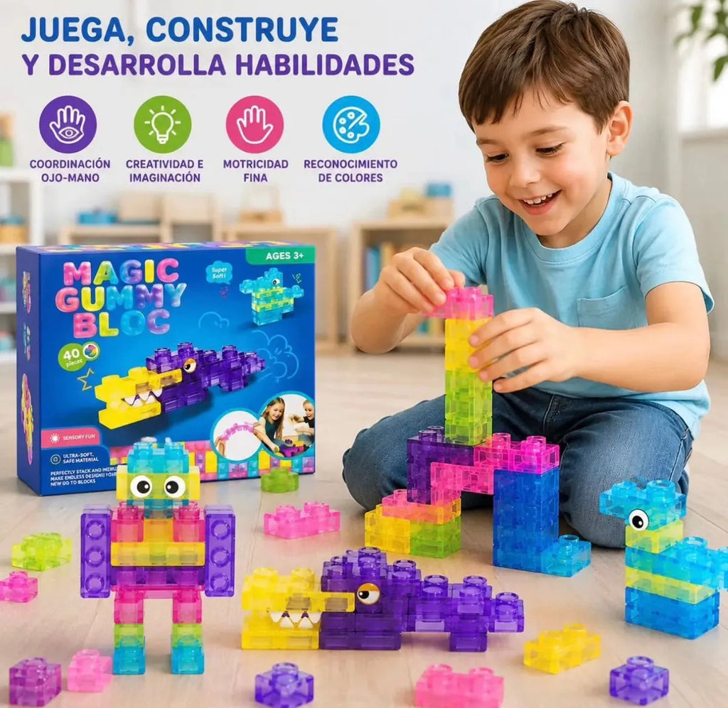 Bloques De Construcción Sensorial De Silicona 40 Pzs