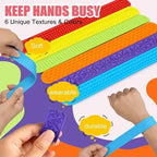 Set 6 Pulseras Texturizadas Antiestrés Sensorial Autismo Tda