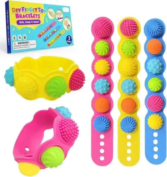 Set De 3 Pulseras Sensoriales Texturizadas, Autismo Tdah