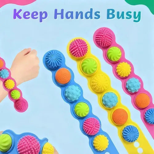 Set De 3 Pulseras Sensoriales Texturizadas, Autismo Tdah