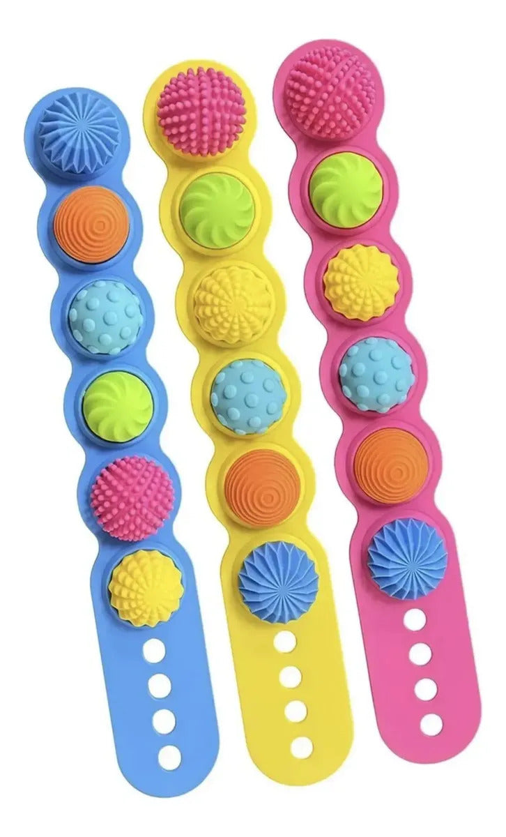 Set De 3 Pulseras Sensoriales Texturizadas, Autismo Tdah