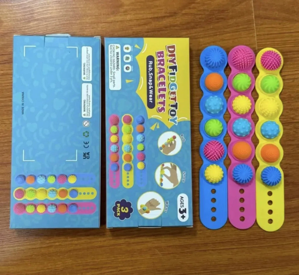 Set De 3 Pulseras Sensoriales Texturizadas, Autismo Tdah