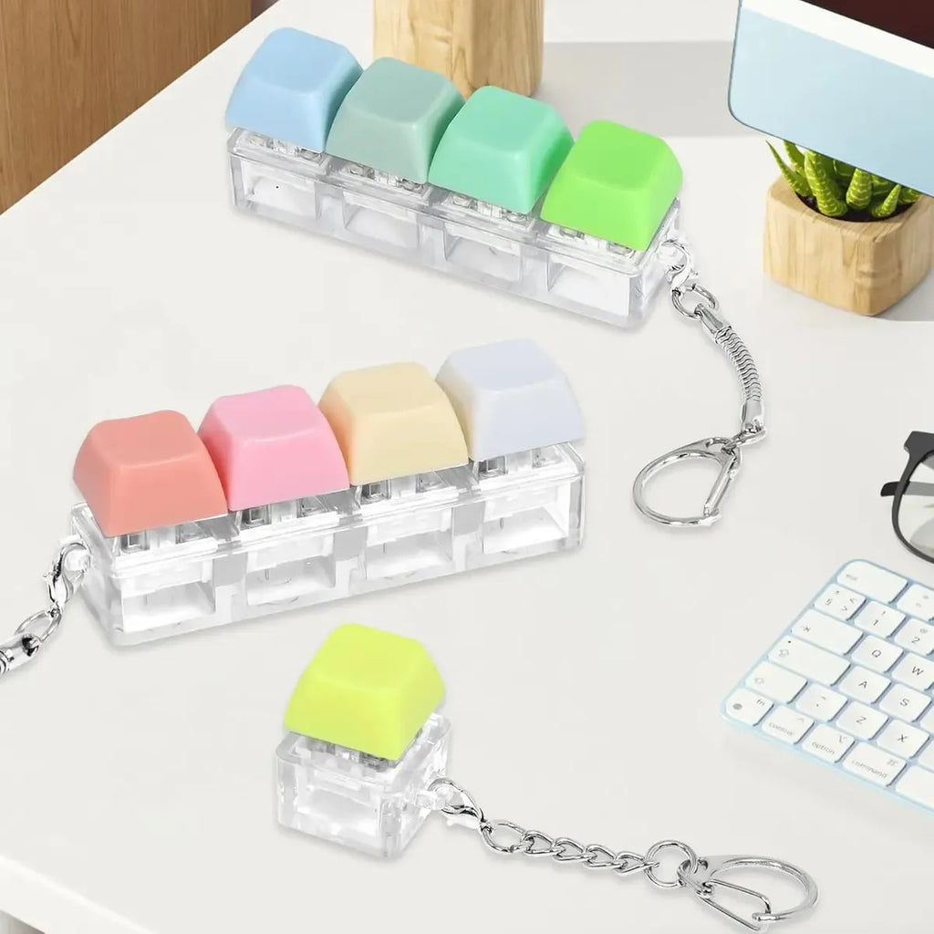 Kit 3 Llaveros Sensorial Teclas Con Luz, Antiestrés, Autismo