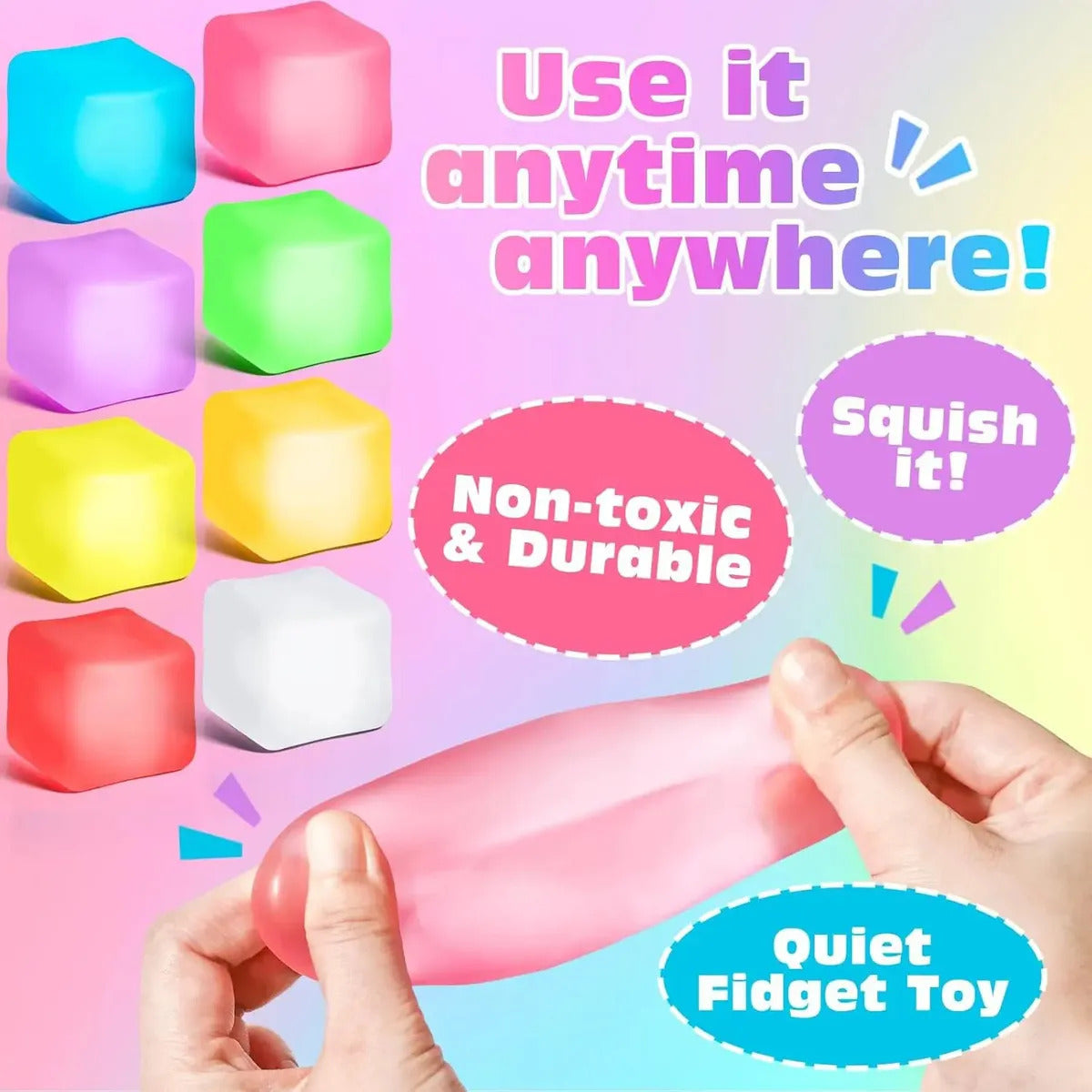 Set 3 Cubo De Hielo, Squishy De Gel Sensorial Antiestrés