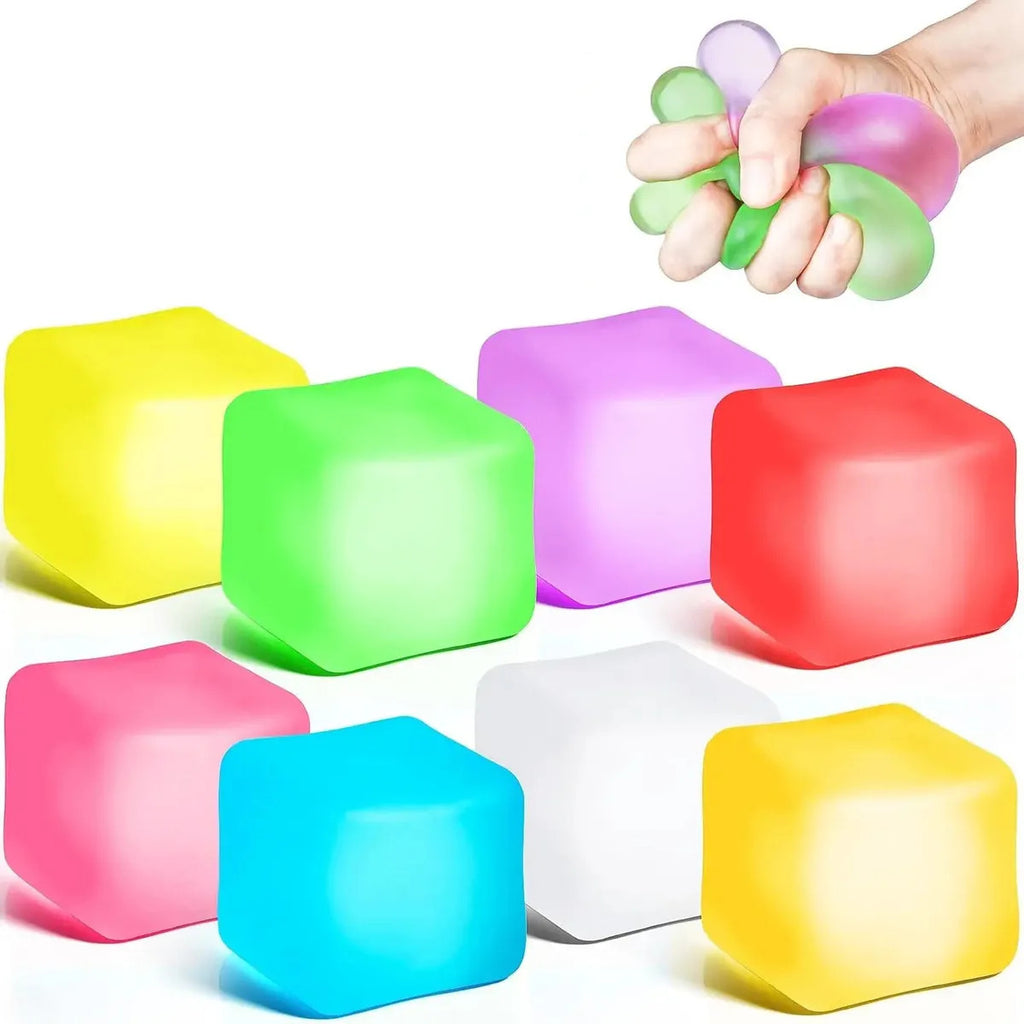 Set 3 Cubo De Hielo, Squishy De Gel Sensorial Antiestrés