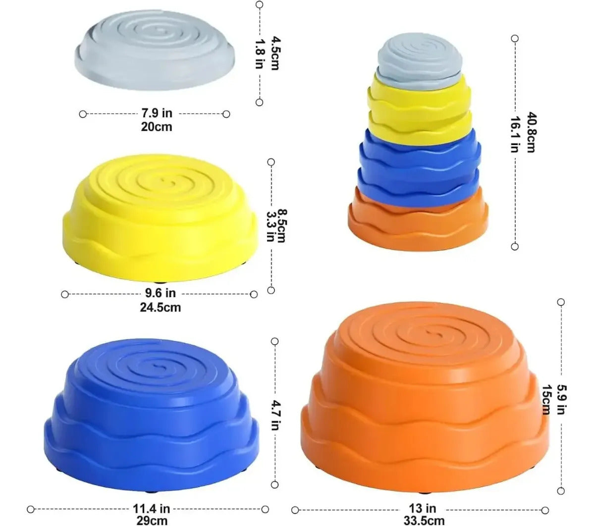 Pack De 7 Piedras Sensoriales De Equilibrio Para Niños