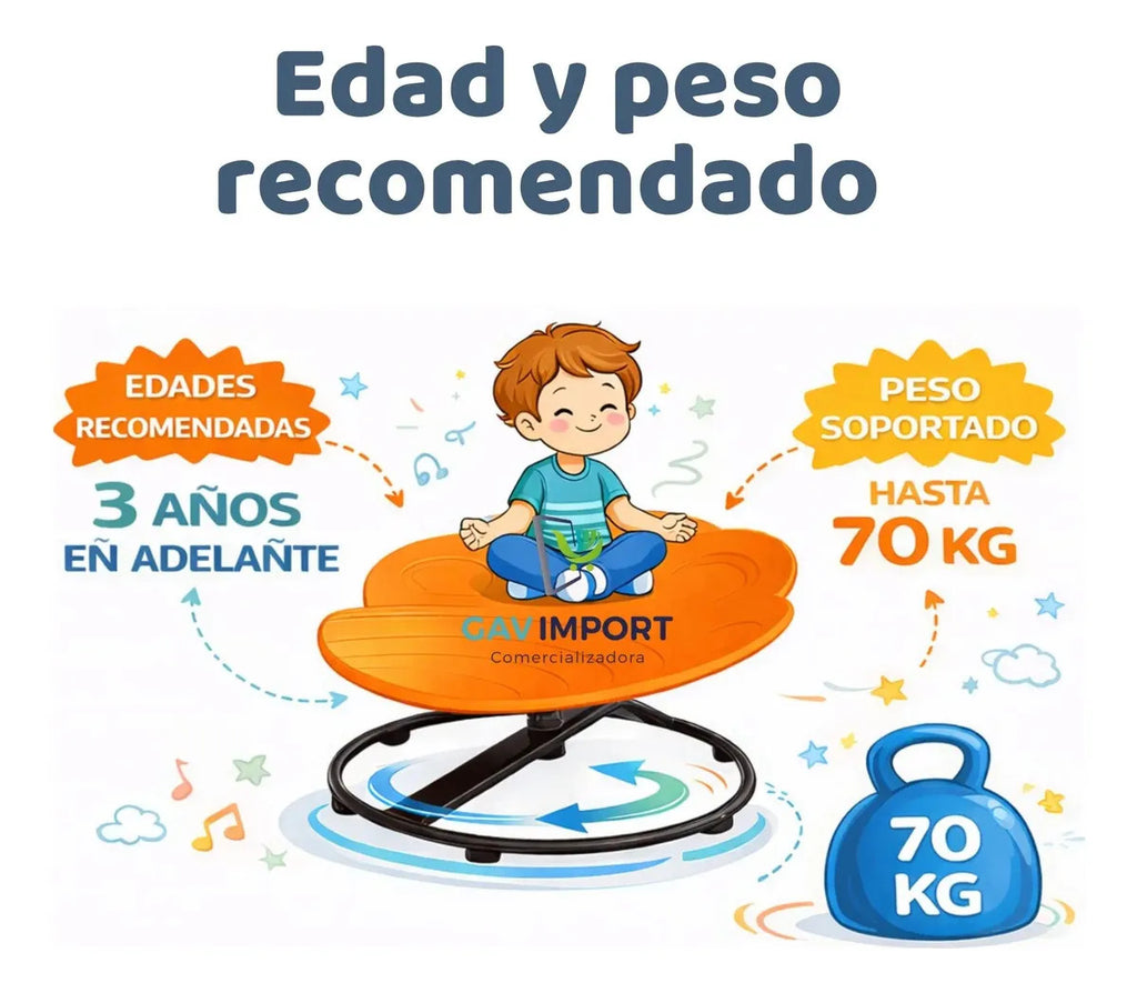 Silla Giratoria Sensorial Reguladora Niños Tea Autismo